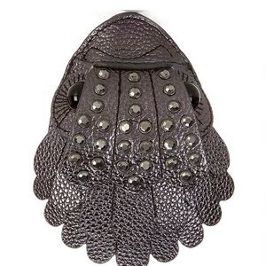 💎NWT Kurt Geiger London Gunmetal 🦅Eagle Coin Key Chain Charm. Leather Mini Bag.